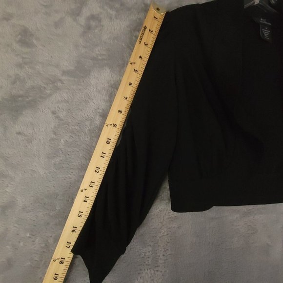 Lemmie For Nina Leonard Womens Cardigan Sweater‎ Shrug Cropped Black S - Picture 5 of 10